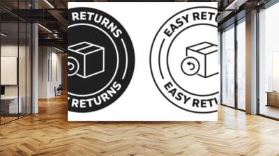 Easy returns icon set. ecommerce ordered product return guarantee vector icon set. Wall mural