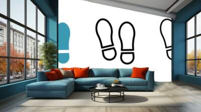 Footwear Imprint Vector Icon Set. Walking Trace vector symbol for UI design. Wall mural