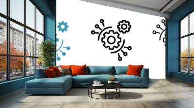 Function sign icon set. Software system configuration vector symbol. Source api line icon for ui designs. Wall mural