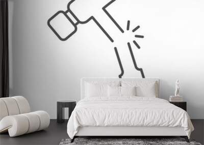 Indestructible icon. Durable icon. black outline vector icon Wall mural