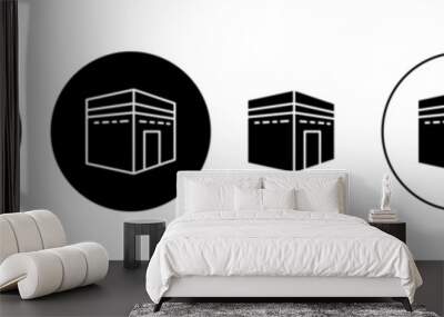 Kaaba icon set. Mecca or Haj vector symbol for UI designs. Wall mural