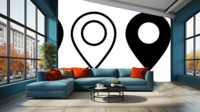 Location icon set. Place position vector symbol. Gps map pin line icon. Navigation pointer pin signs for apps and websites. Wall mural