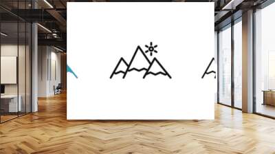 Mountains icon set. high terrain icon. everest hill sign for UI designs. Wall mural