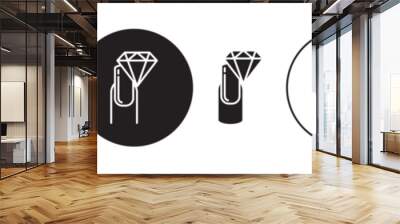 Nail Strengthener icon set. nail strengthning gel vector symbol in black filled and outlined style. Wall mural