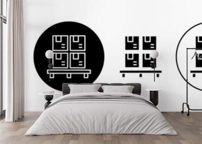 Pallet vector icon set in black color. Suitable for apps and website UI designs Wall mural