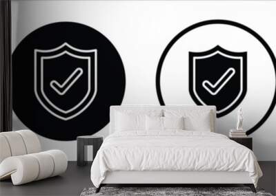 Reliable vector icon set black filled and outlined style. Wall mural