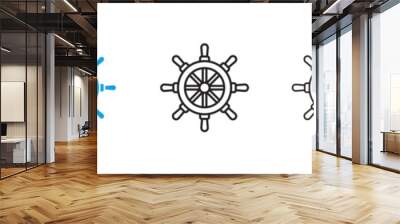 Ship wheel icon Wall mural