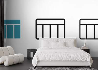 Table layout line icon set. web excel data table vector icon. spreadsheet linear database chart sign for UI designs. Wall mural