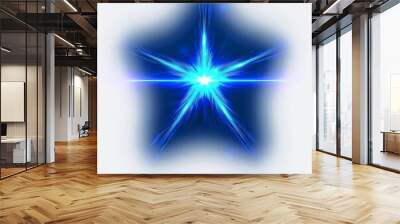 Experience the captivating beauty of a blue star with a glowing effect, rendered in stunning 4K quality. Wall mural