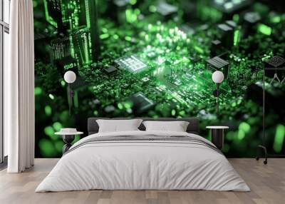 Innovative green tech concept for sustainable living. Wall mural