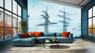 Renewable energies with wind power and solar energy Wall mural