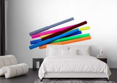 Marker pens isolated on transparent background Wall mural