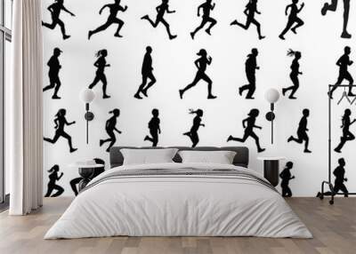 runner silhouette vector Wall mural