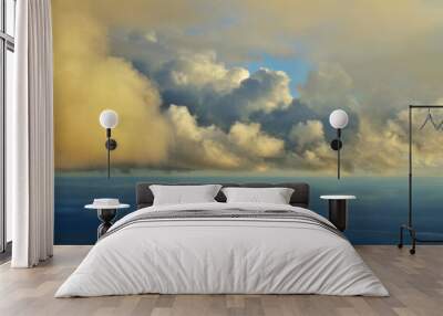 Clouds in the blue sky over the sea Wall mural