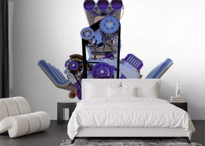 Hot rod engine isolated. 3D render Wall mural