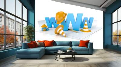 under construction 3d concept Wall mural