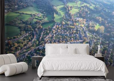 The amazing aerial view of Bath, North East Somerset unitary area in the county of Somerset, UK, England Wall mural