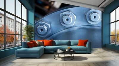 joint of two flanges by bolts and nuts Wall mural