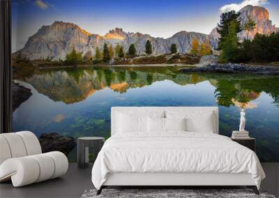 Limides Lake and Mount Lagazuoi, Dolomites Wall mural