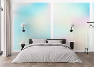 Modern banner collection in trendy gradient and noise. Blurred vector background smooth blue, pink and yellow color. Winter season aesthetic. Wall mural