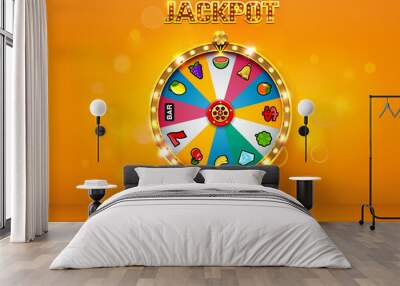 fortune wheel spinning  on bokeh background Wall mural