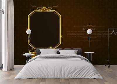 gold frame border picture retro art Wall mural