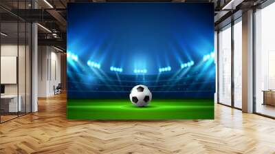 soccer football stadium spotlight and scoreboard Wall mural