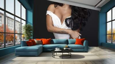 sensual woman with long hair. Wall mural