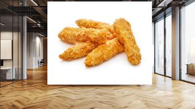 fried chicken strips on white background, fast food menu concept Wall mural