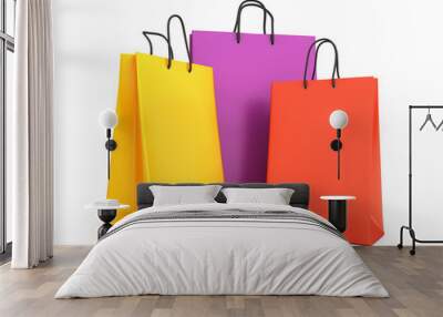 3d render of colorful shopping bags Wall mural