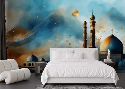 Islamic mosque background Ramadan Eid Muharram festival Wall mural