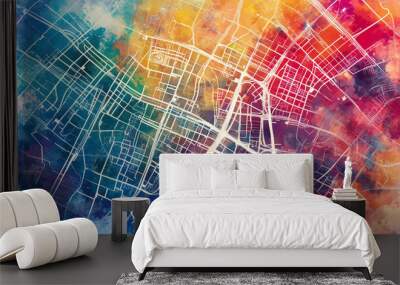 Boston map Wall mural