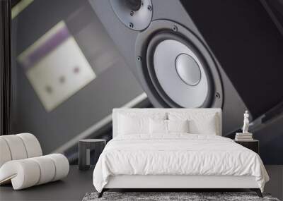 Two way loudspeaker at recording studio Wall mural