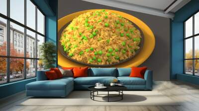 3d rendering illustration of fried rice, generative ai Wall mural