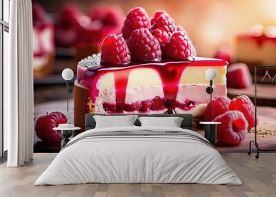 Raspberry Cake Wall mural