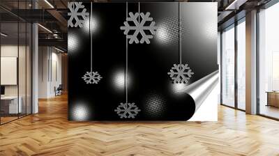 Fondo con nieve y luces Wall mural