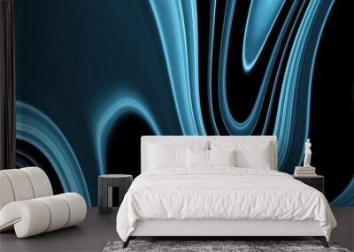 Abstract blue luxury waves marble liquid texture  design silk light backgrounds Wall mural