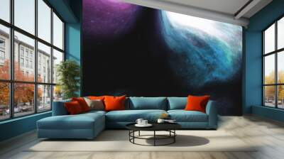 Galaxy space motion loop bulb light milky way black background Wall mural