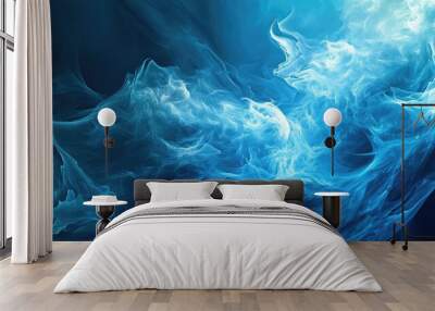 background with blue waves concept for wallpaper or banner and poster background Wall mural