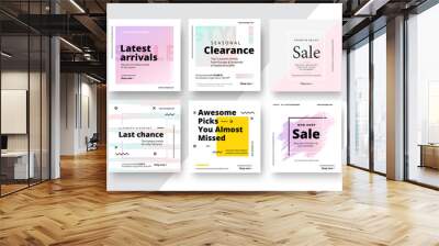 Modern promotion square web banner for social media mobile apps. Elegant sale and discount promo backgrounds with abstract pattern. Email ad newsletter layouts. Wall mural