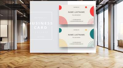 Trendy minimal abstract business card template. Modern corporate stationery id layout with geometric pattern. Vector fashion background design with information sample name text. Wall mural