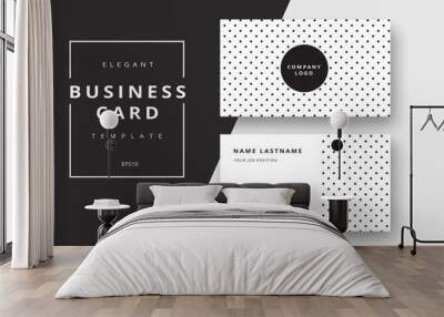 Trendy minimal abstract business card templates. Modern corporate stationary id layout with geometric lines. Vector fashion background design with information sample text. Wall mural