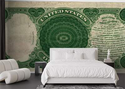 vintage five dollar bill Wall mural