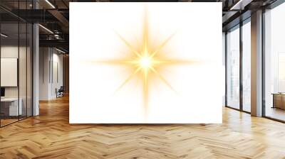 gold star illustration. sparkle design element. Wall mural