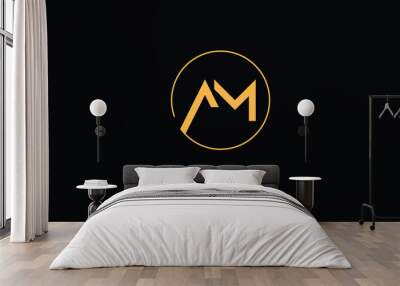 AM, MA, A, M Abstract Letters Logo Monogram Wall mural