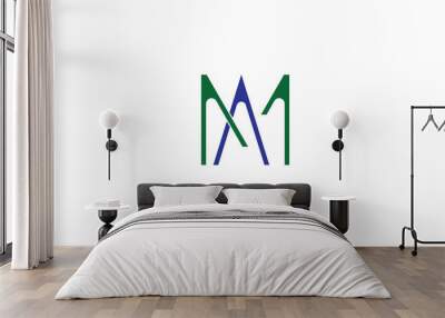 AM, MA, A, M Abstract Letters Logo Monogram Wall mural