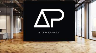 AP, PA, A, P Abstract Letters Logo Monogram Wall mural