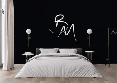 BM, MB, B, M Abstract Letters Logo Monogram Wall mural