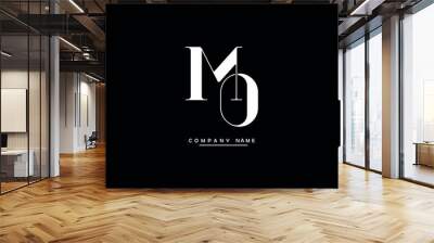 MO, OM, M, O Abstract Letters Logo Monogram Wall mural