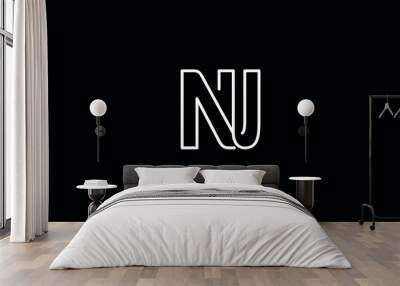 NU, UN, N, U Alphabets Letters Logo Monogram Wall mural